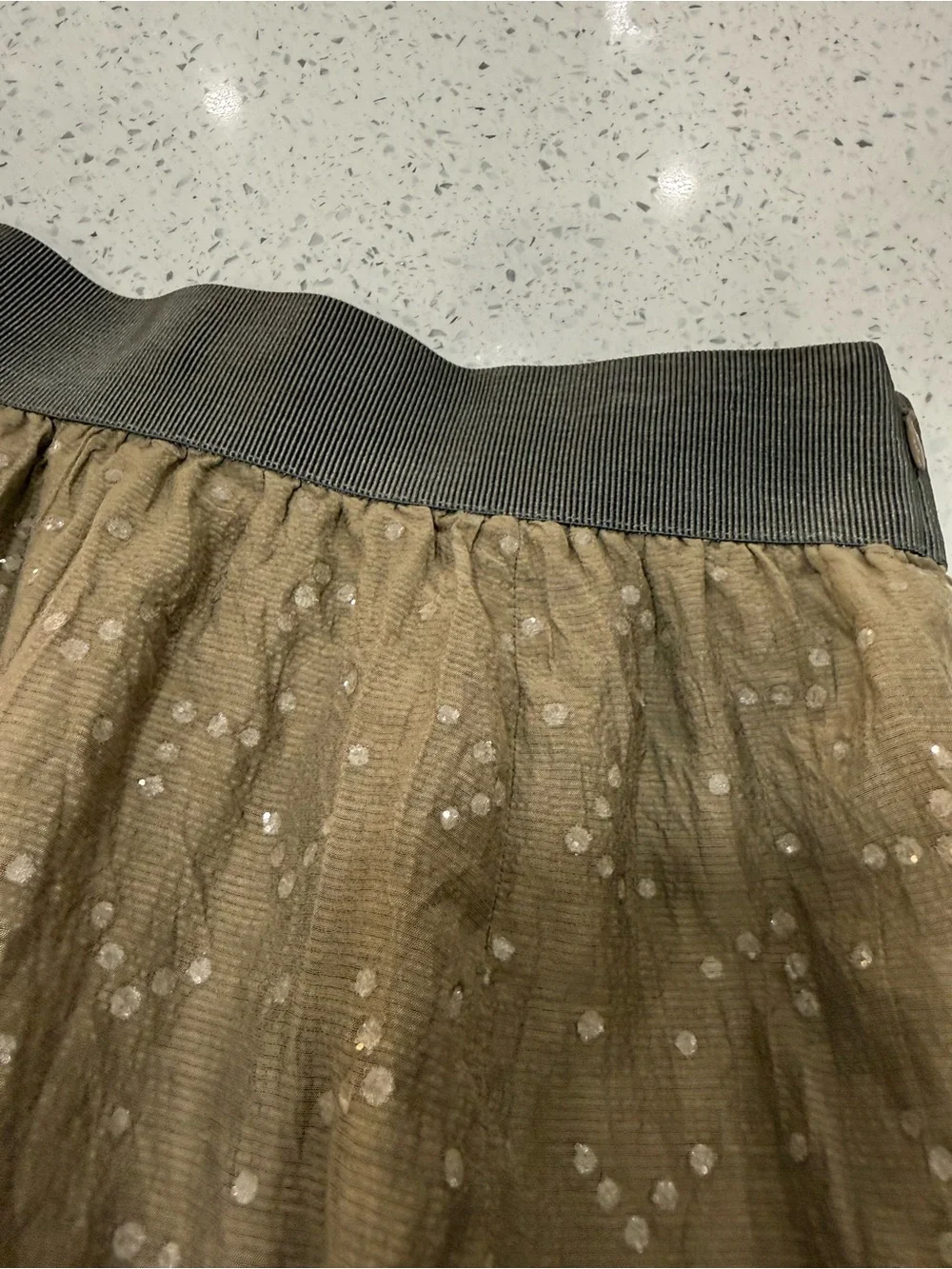 J. Crew Olive Brown Polka Dot Bubble Skirt size 6